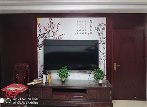 张家川中式家庭装修电视柜效果展示